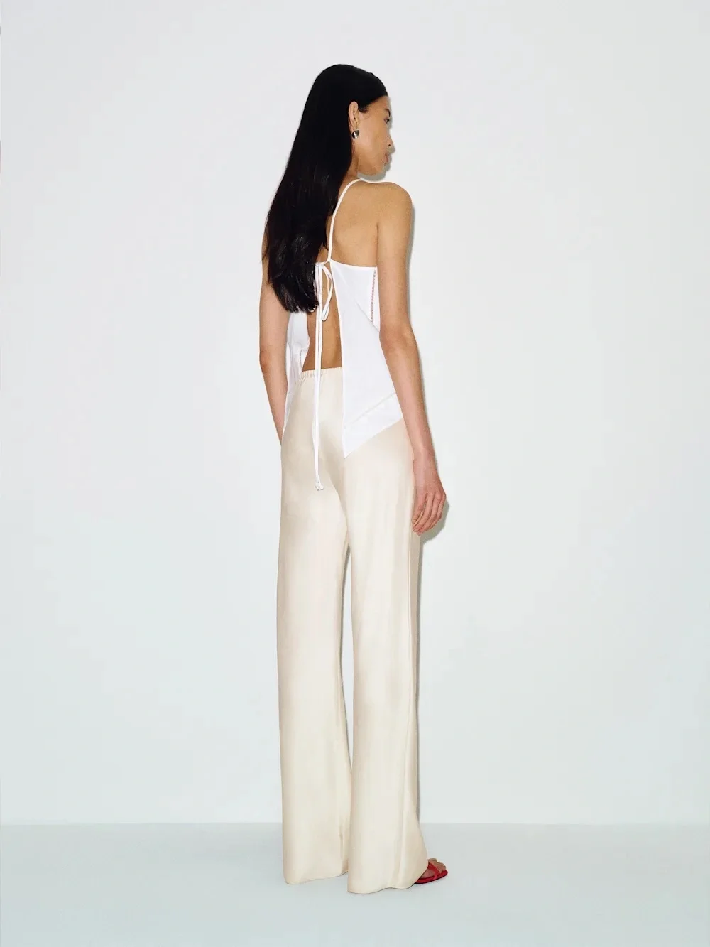 Reformation Gale Satin Mid Rise Bias Pant
